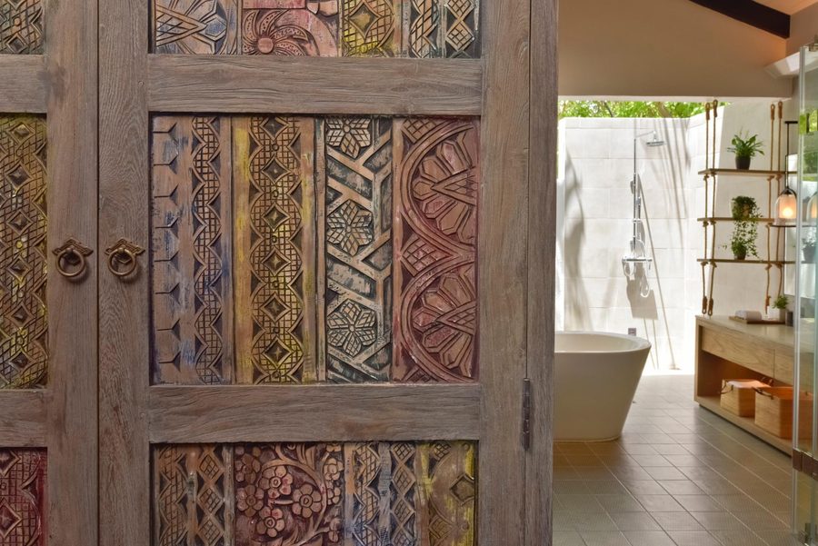 Grand Park Maldives — carved door detail